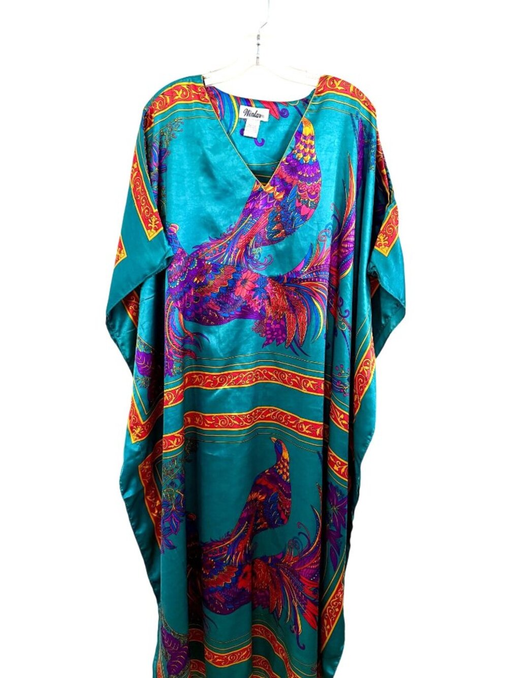 Winlar Women’s Kaftan Mumu One Size Tropical Peacocks, caftan, swimsuit cover,
